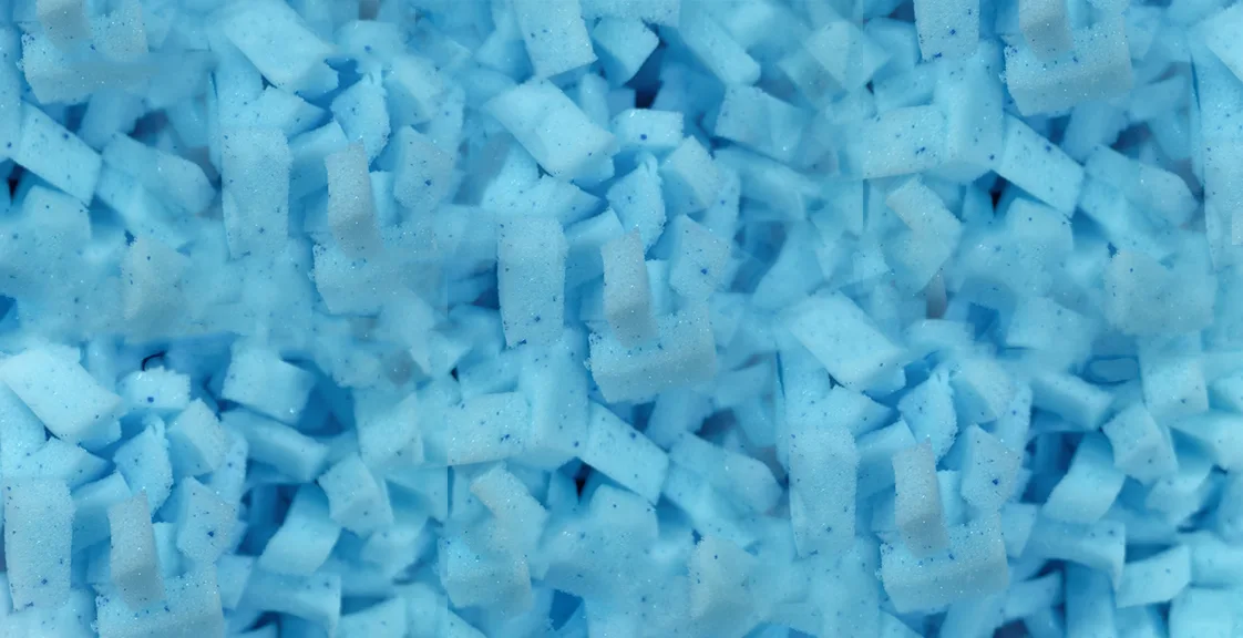 Blue gel foam filling for mattress and pillow