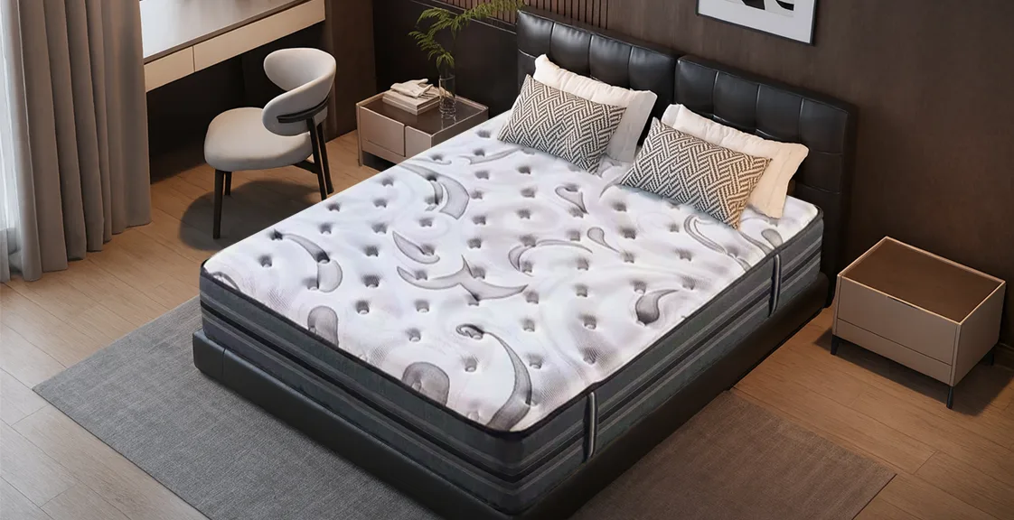 Luxury foam mattress on modern bed