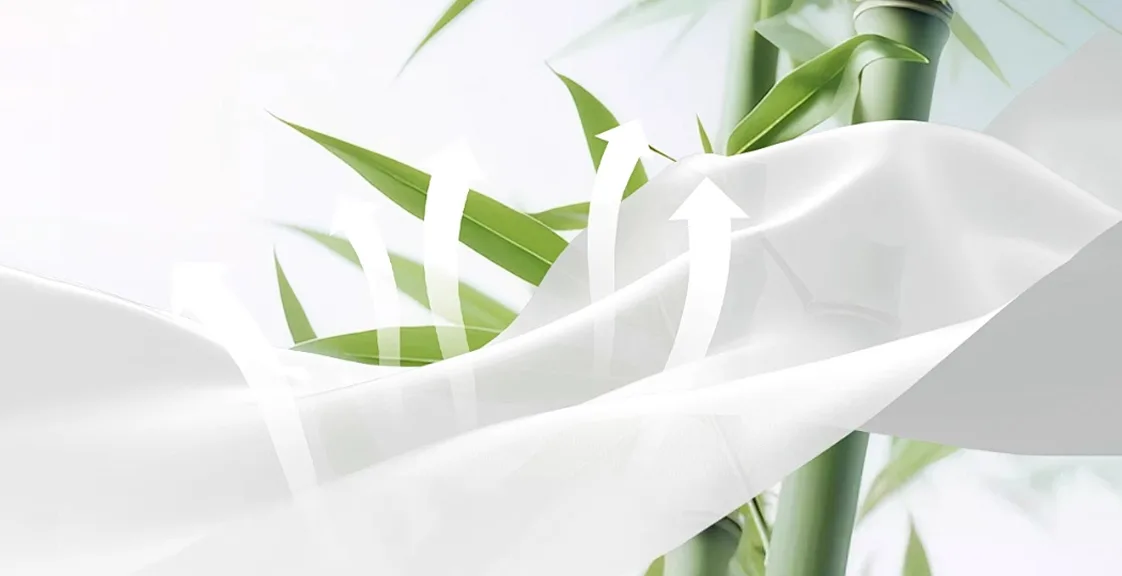Bamboo mattress fabric with natural cooling and airflow