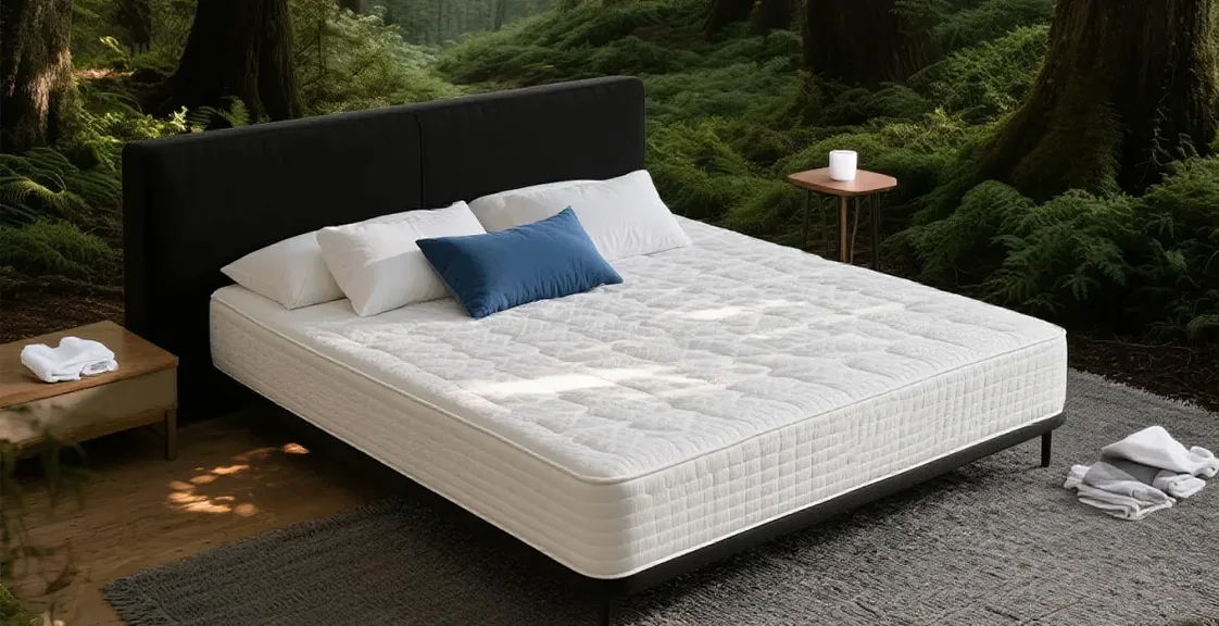 Finished mattress using non-toxic adhesives