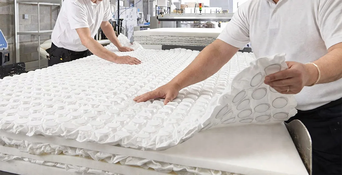 Mattress spring assembly with non-toxic adhesives