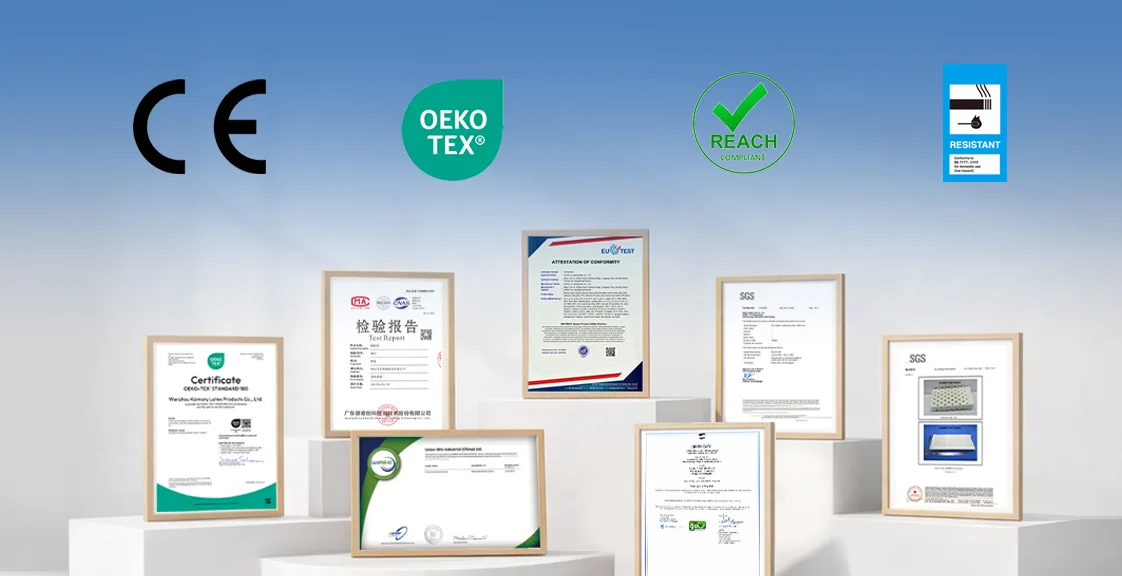 Mattress certification requirements for Europe including CE, OEKO-TEX and REACH compliance